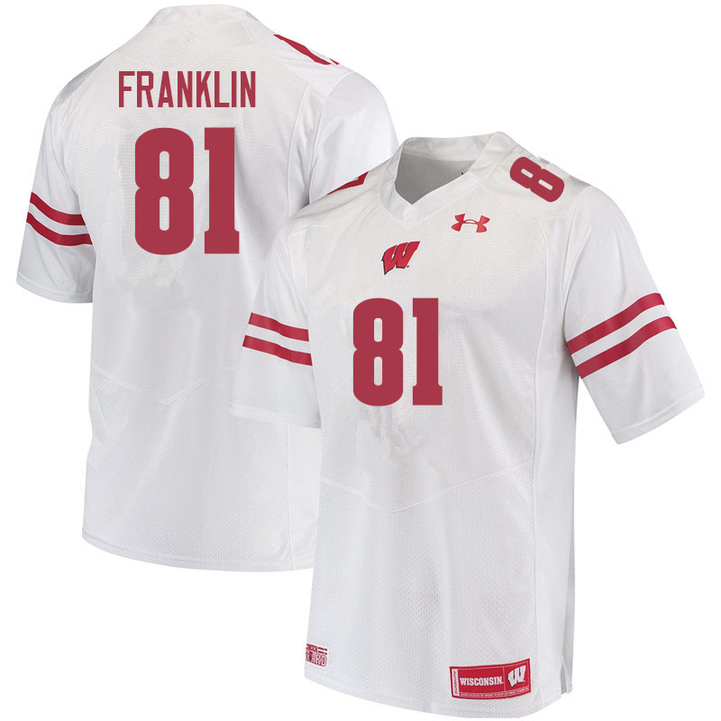 Men #81 Jaylan Franklin Wisconsin Badgers College Football Jerseys Sale-White - Click Image to Close